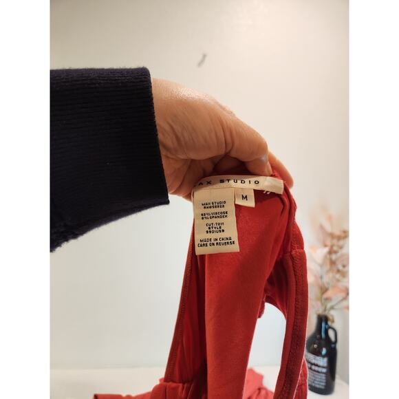 Max Studio Red Sleeveless Maxi Dress Women's M Tie Waist Flowy Summer Boho - Picture 3 of 3